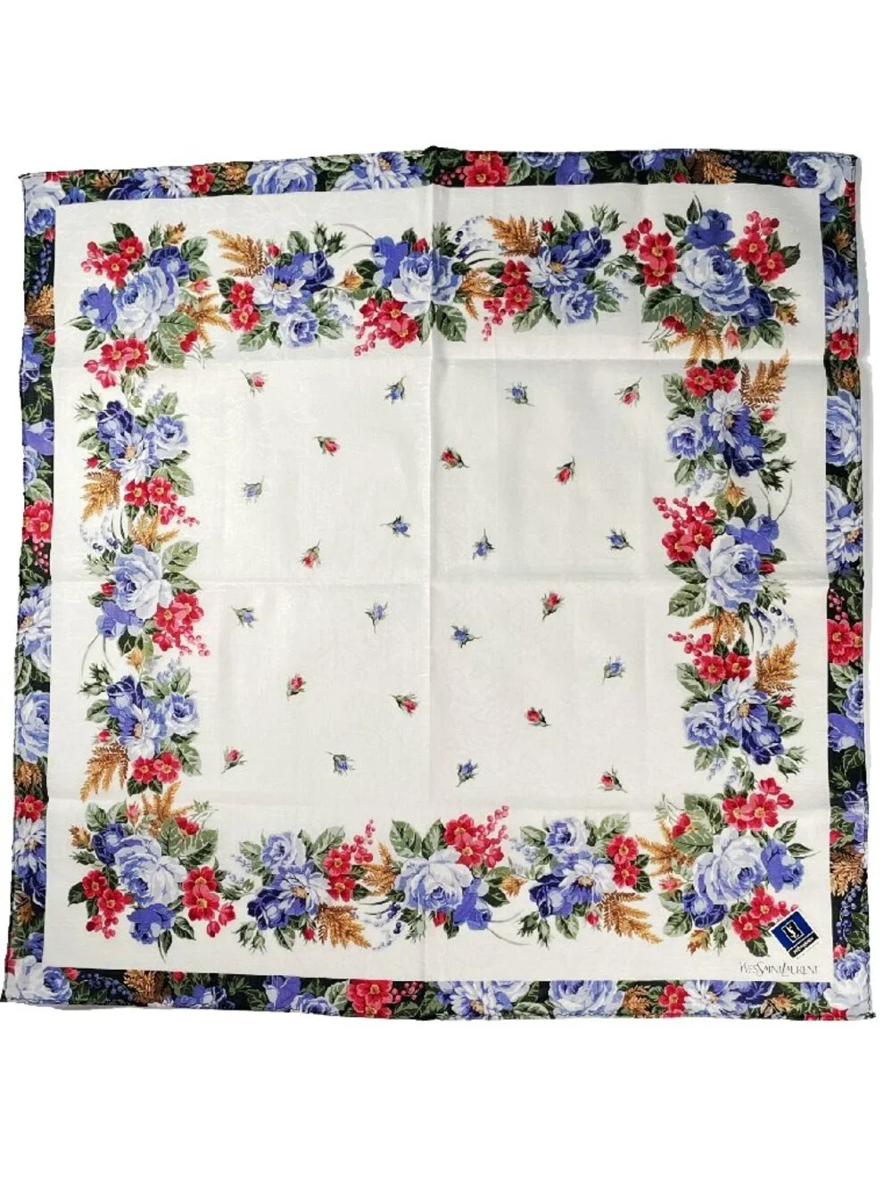 New With Tags Yves Saint Laurent Floral Cotton Scarf - Picture 2 of 14